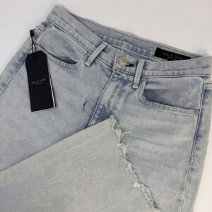Rag & Bone Ankle Cigarette Dean Womens 26 Straight Leg Distressed Jeans NEW FLAW